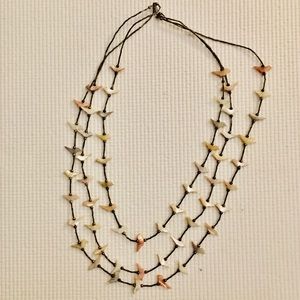 Vintage Zuni Carved Birds Sterling Fetish Necklace